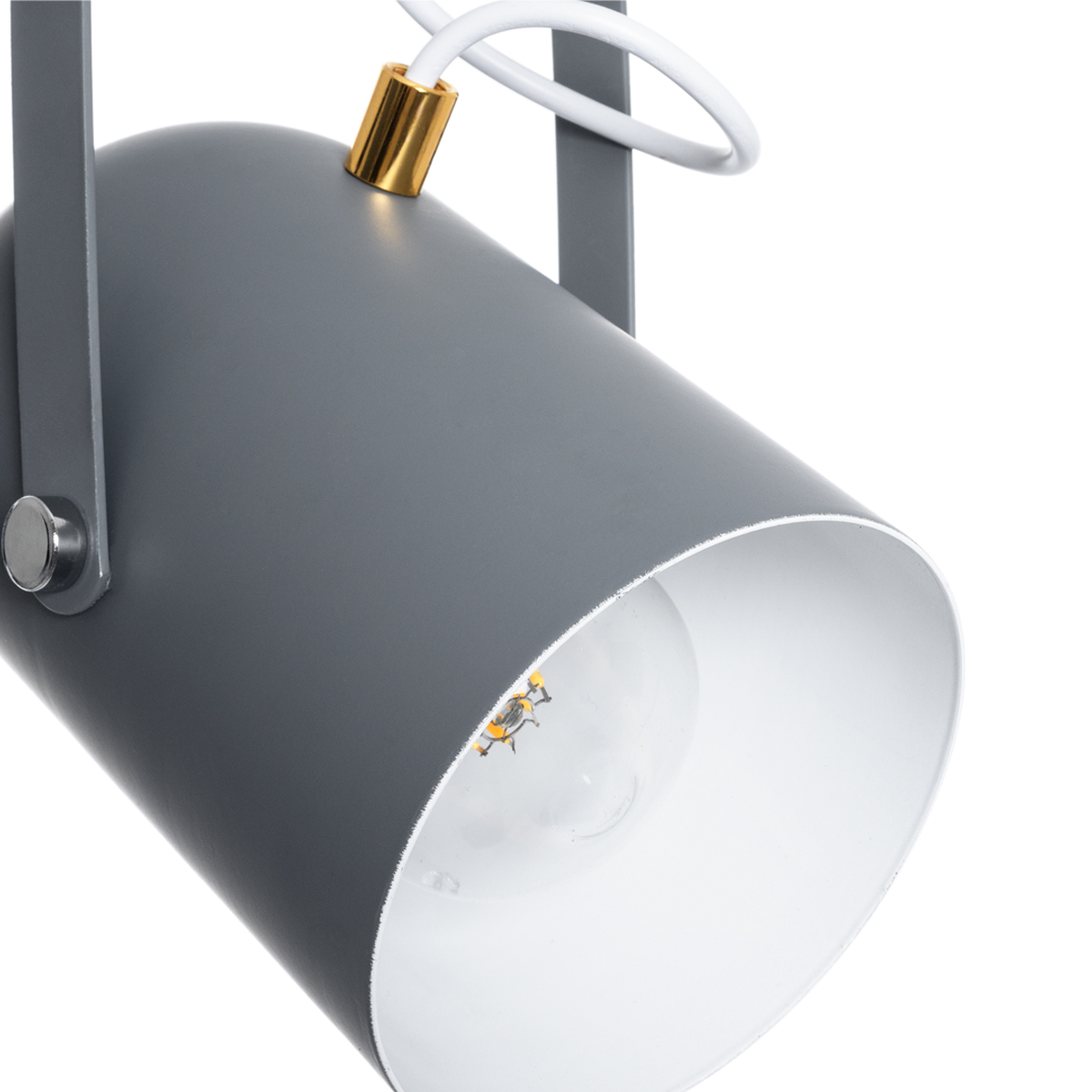 LEDTM® HAZEL 00925 Μοντέρνο Κρεμαστό Φωτιστικό Οροφής με Ντουί 1 x E27 AC 220-240V IP20 - Γκρι & Χρυσό - Μ12 x Π12 x Υ27cm - Image 8
