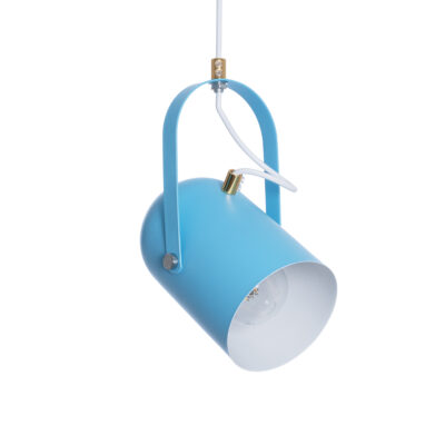 Alternative view of LEDTM® HAZEL 00927 Μοντέρνο Κρεμαστό Φωτιστικό Οροφής με Ντουί 1 x E27 AC 220-240V IP20 - Γαλάζιο & Χρυσό - Μ12 x Π12 x Υ27cm