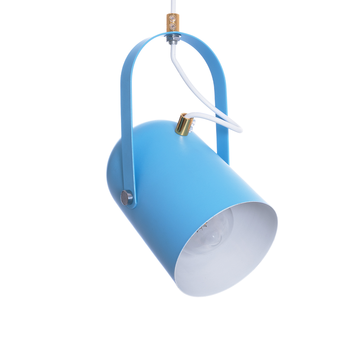LEDTM® HAZEL 00927 Μοντέρνο Κρεμαστό Φωτιστικό Οροφής με Ντουί 1 x E27 AC 220-240V IP20 - Γαλάζιο & Χρυσό - Μ12 x Π12 x Υ27cm - Image 5