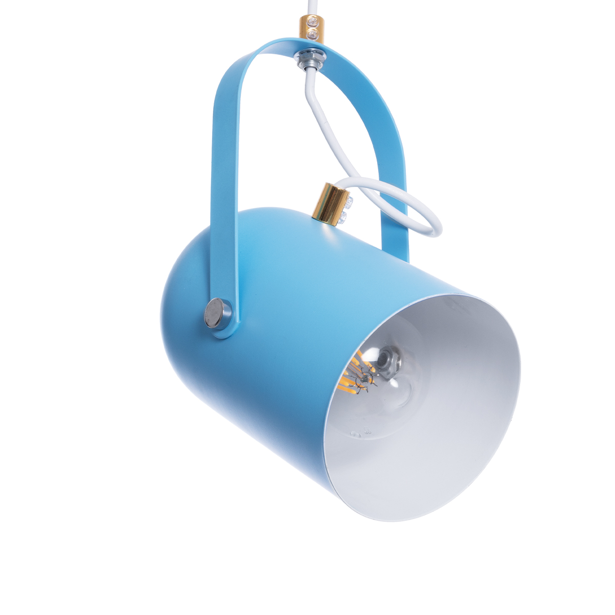 LEDTM® HAZEL 00927 Μοντέρνο Κρεμαστό Φωτιστικό Οροφής με Ντουί 1 x E27 AC 220-240V IP20 - Γαλάζιο & Χρυσό - Μ12 x Π12 x Υ27cm - Image 7