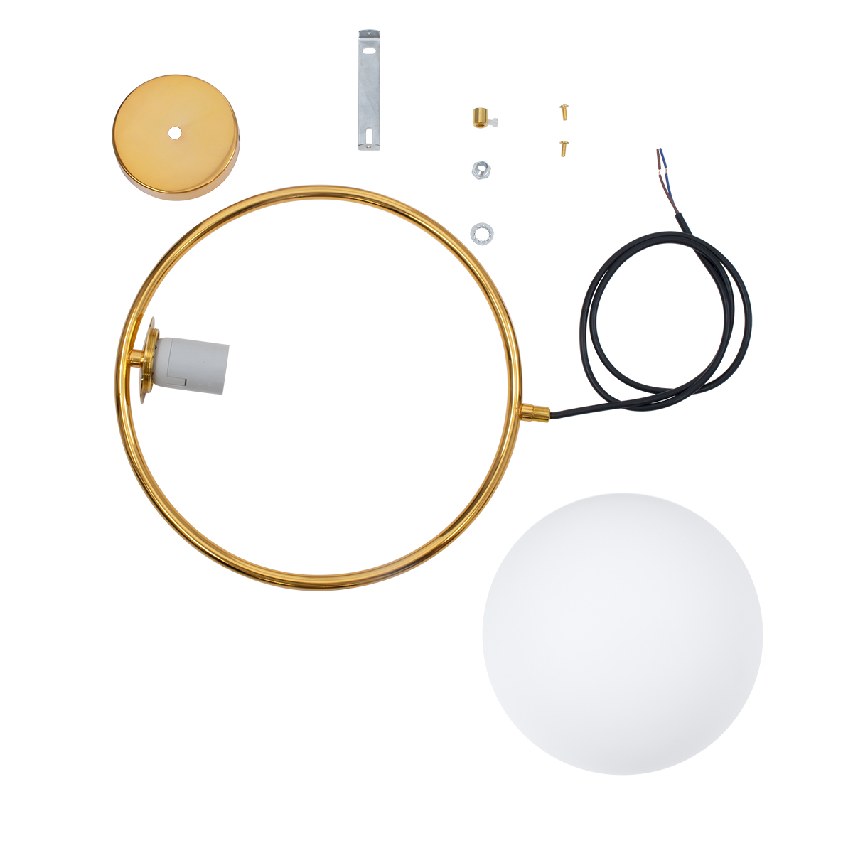 LEDTM® MADRID 00932 Μοντέρνο Κρεμαστό Φωτιστικό Οροφής με Ντουί 1 x E27 AC 220-240V IP20 - Χρυσό & Λευκό - Μ30 x Π20 x Υ30cm - Image 11