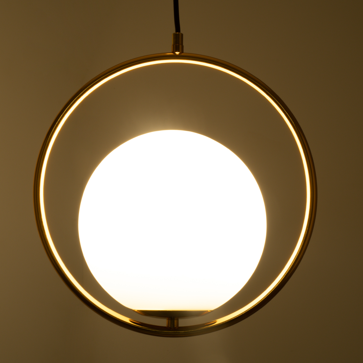 LEDTM® MADRID 00932 Μοντέρνο Κρεμαστό Φωτιστικό Οροφής με Ντουί 1 x E27 AC 220-240V IP20 - Χρυσό & Λευκό - Μ30 x Π20 x Υ30cm - Image 3