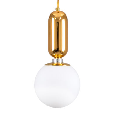 Alternative view of LEDTM® MAVERICK 00943 Μοντέρνο Κρεμαστό Φωτιστικό Οροφής με Ντουί 1 x E27 AC 220-240V IP20 - Χρυσό & Λευκό - Μ15 x Π15 x Υ33cm