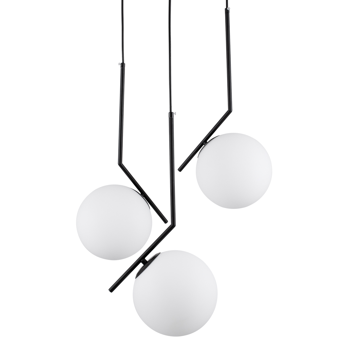 LEDTM® MONROE 00952 Μοντέρνο Κρεμαστό Φωτιστικό Οροφής με Ντουί 3 x E27 AC 220-240V IP20 - Μαύρο & Λευκό - Μ60 x Π60 x Υ50cm - Image 4