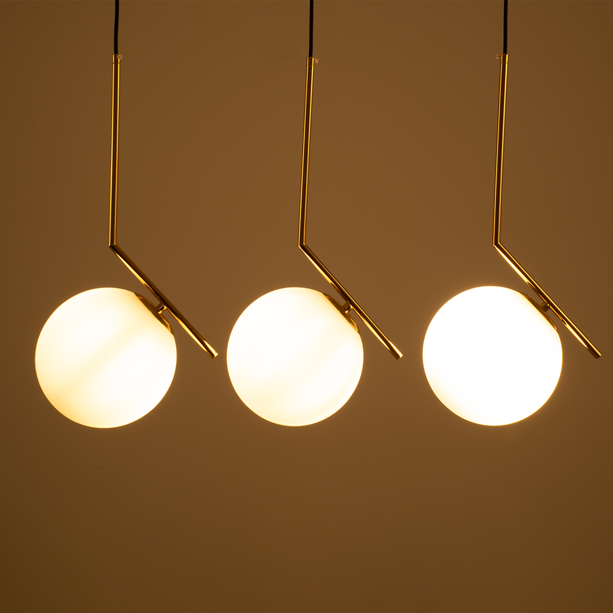 LEDTM® MONROE 00955 Μοντέρνο Κρεμαστό Φωτιστικό Οροφής με Ντουί 3 x E27 AC 220-240V IP20 - Χρυσό & Λευκό - Μ74 x Π25 x Υ50cm - Image 3