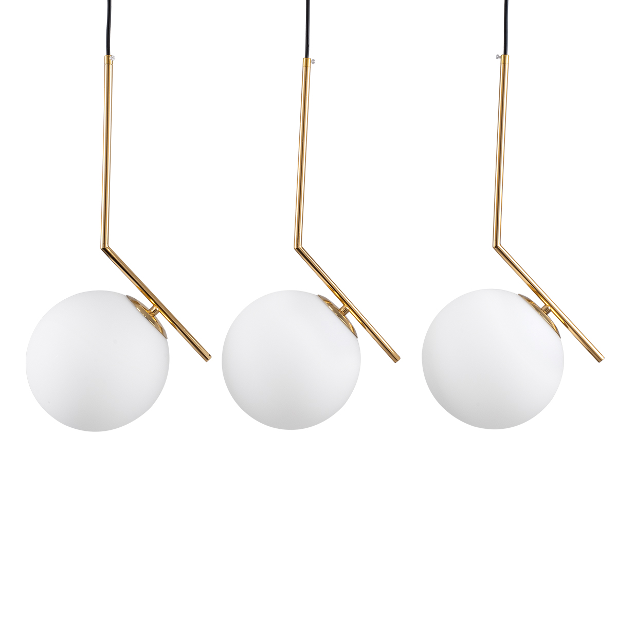 LEDTM® MONROE 00955 Μοντέρνο Κρεμαστό Φωτιστικό Οροφής με Ντουί 3 x E27 AC 220-240V IP20 - Χρυσό & Λευκό - Μ74 x Π25 x Υ50cm - Image 4