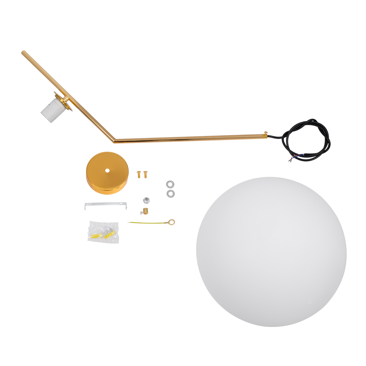 LEDTM® MONROE 00956 Μοντέρνο Κρεμαστό Φωτιστικό Οροφής με Ντουί 1 x E27 AC 220-240V IP20 - Χρυσό & Λευκό - Μ30 x Π30 x Υ75cm - Image 11