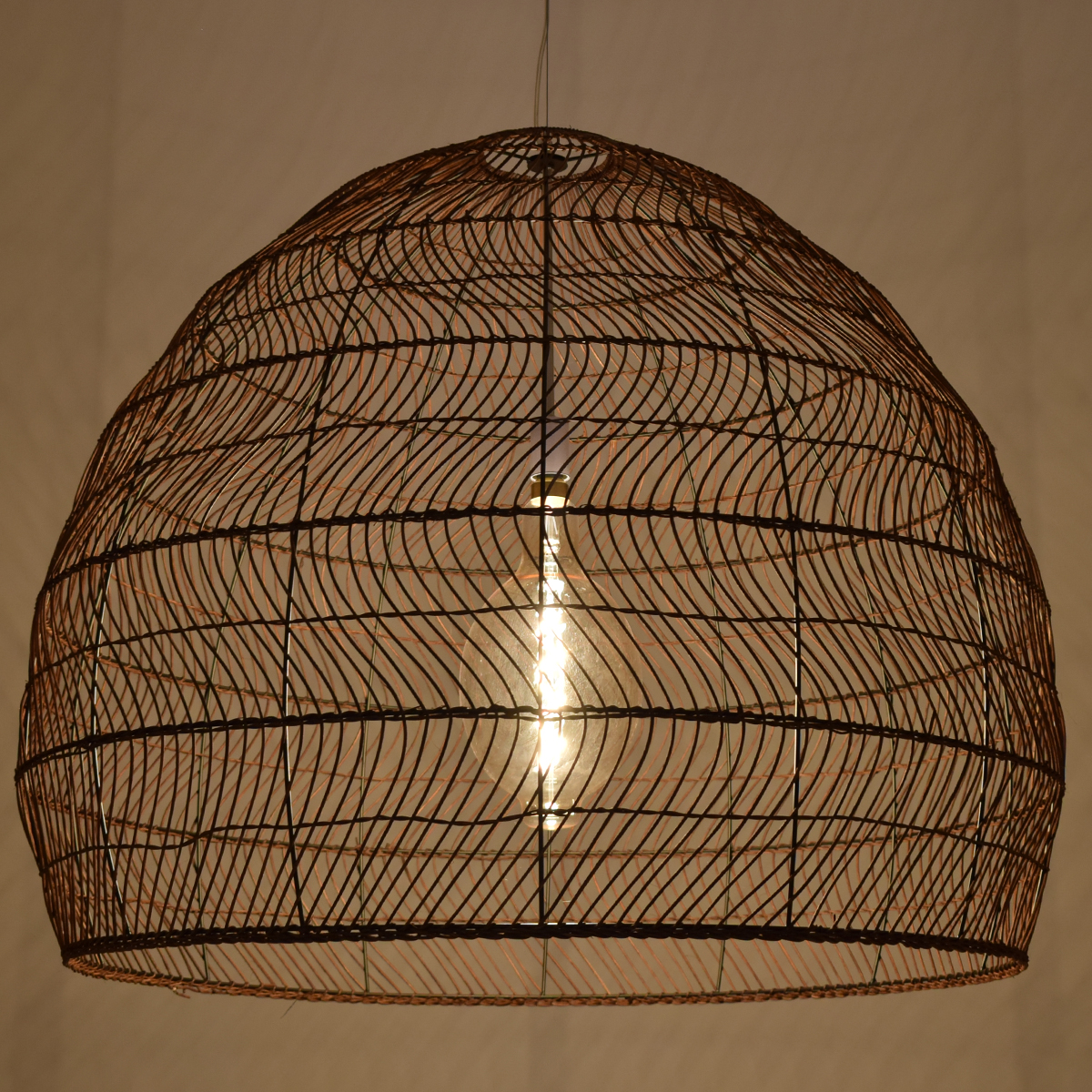 LEDTM® MALIBU 00967 Boho Κρεμαστό Φωτιστικό Οροφής με Ντουί 1 x E27 AC 220-240V IP20 - Καφέ - Μ100 x Π100 x Y86cm - Image 2