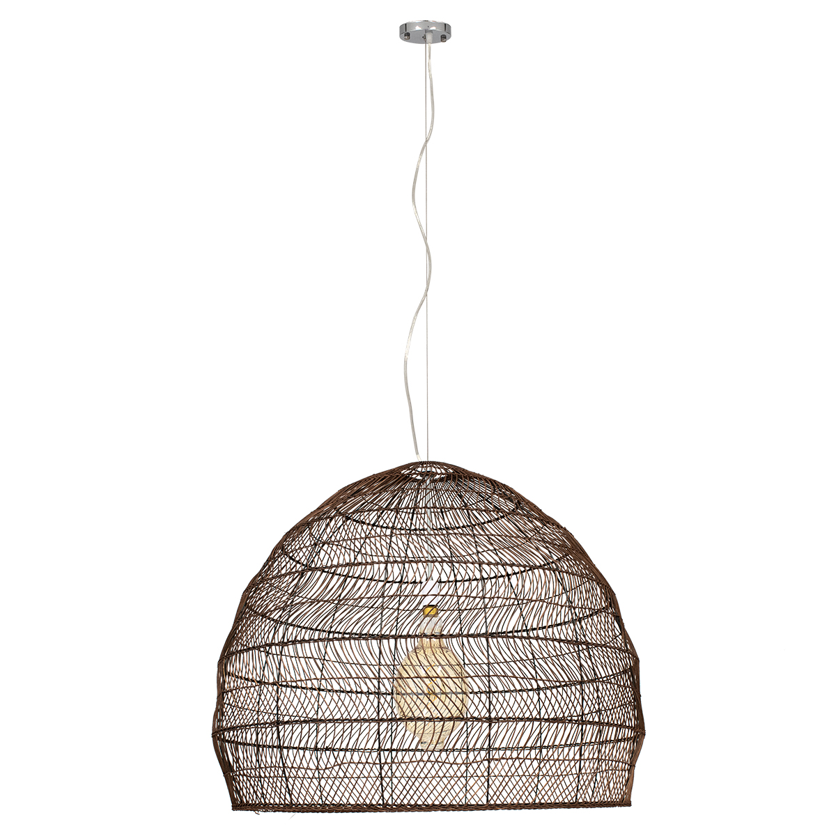 LEDTM® MALIBU 00967 Boho Κρεμαστό Φωτιστικό Οροφής με Ντουί 1 x E27 AC 220-240V IP20 - Καφέ - Μ100 x Π100 x Y86cm - Image 3