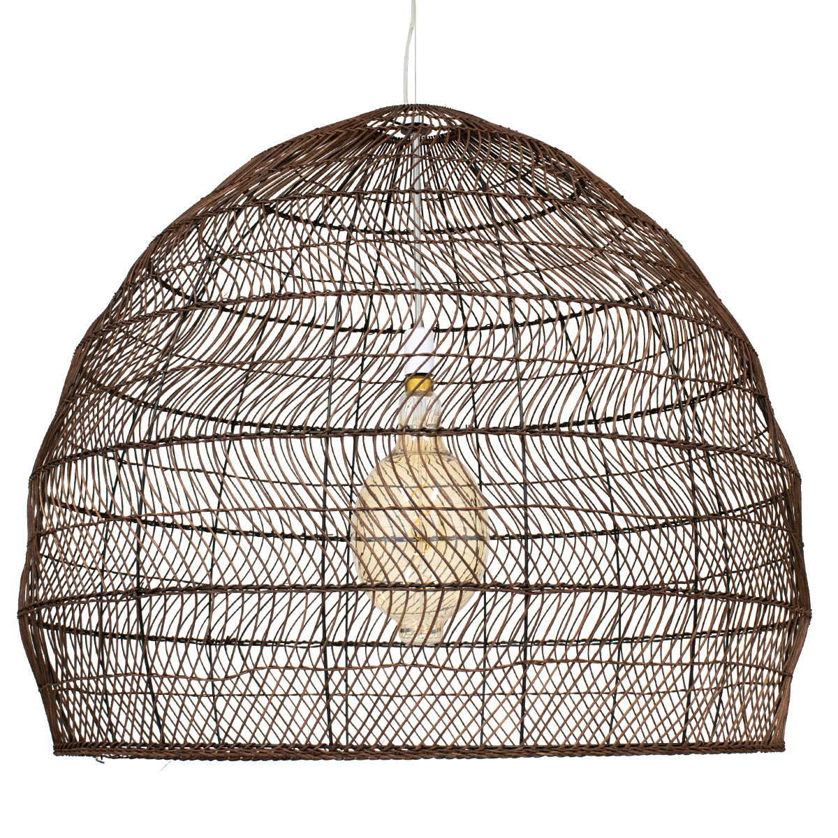 LEDTM® MALIBU 00967 Boho Κρεμαστό Φωτιστικό Οροφής με Ντουί 1 x E27 AC 220-240V IP20 - Καφέ - Μ100 x Π100 x Y86cm - Image 4