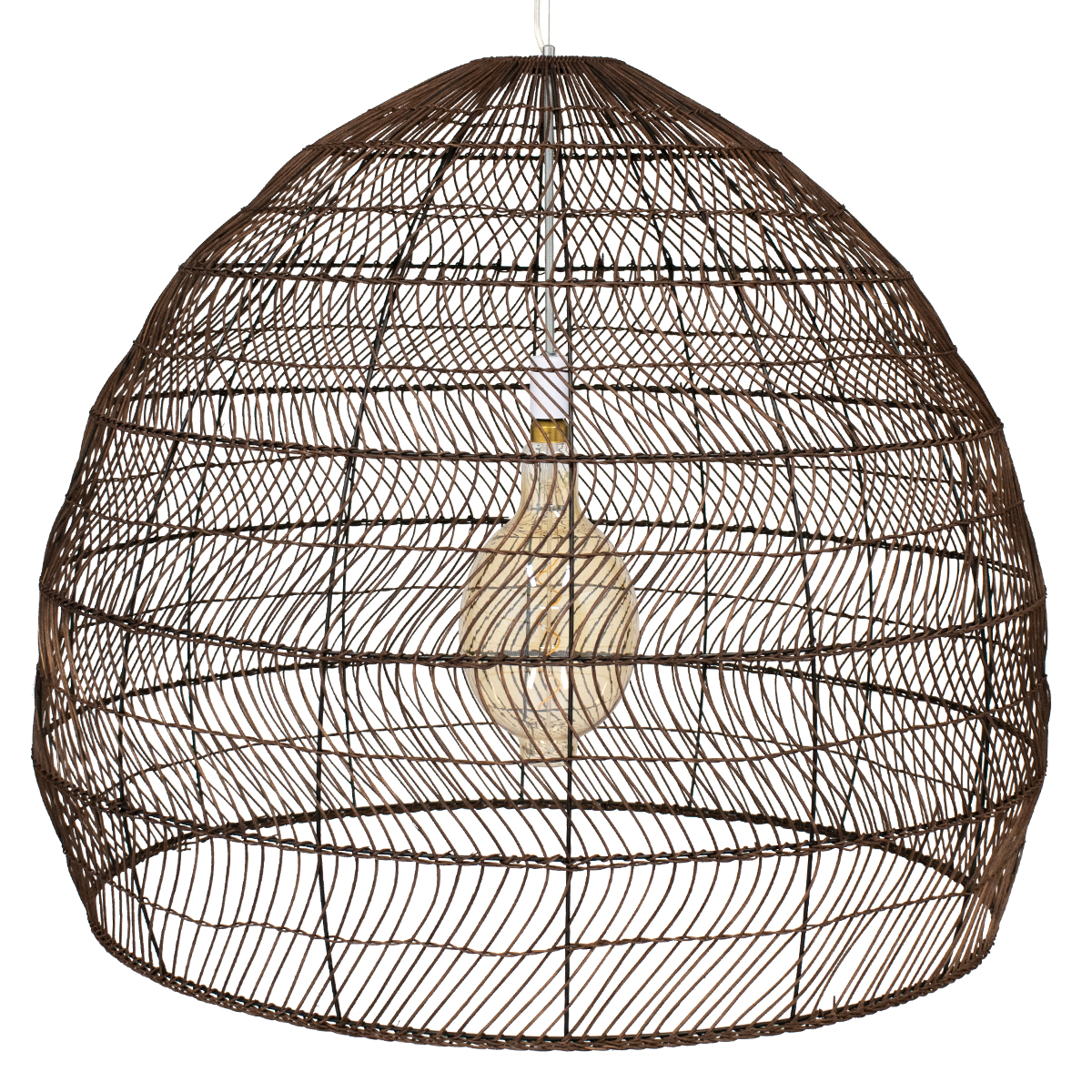 LEDTM® MALIBU 00967 Boho Κρεμαστό Φωτιστικό Οροφής με Ντουί 1 x E27 AC 220-240V IP20 - Καφέ - Μ100 x Π100 x Y86cm - Image 5