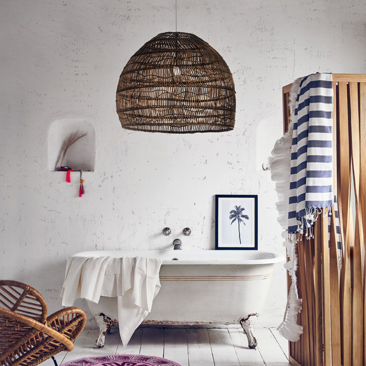 LEDTM® MALIBU 00967 Boho Κρεμαστό Φωτιστικό Οροφής με Ντουί 1 x E27 AC 220-240V IP20 - Καφέ - Μ100 x Π100 x Y86cm - Image 9