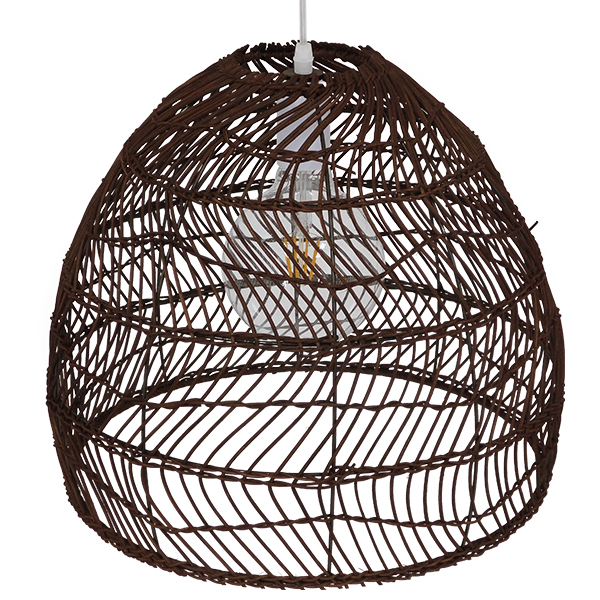 LEDTM® MALIBU 00970 Boho Κρεμαστό Φωτιστικό Οροφής με Ντουί 1 x E27 AC 220-240V IP20 - Καφέ - Μ40 x Π40 x Υ35cm - Image 5