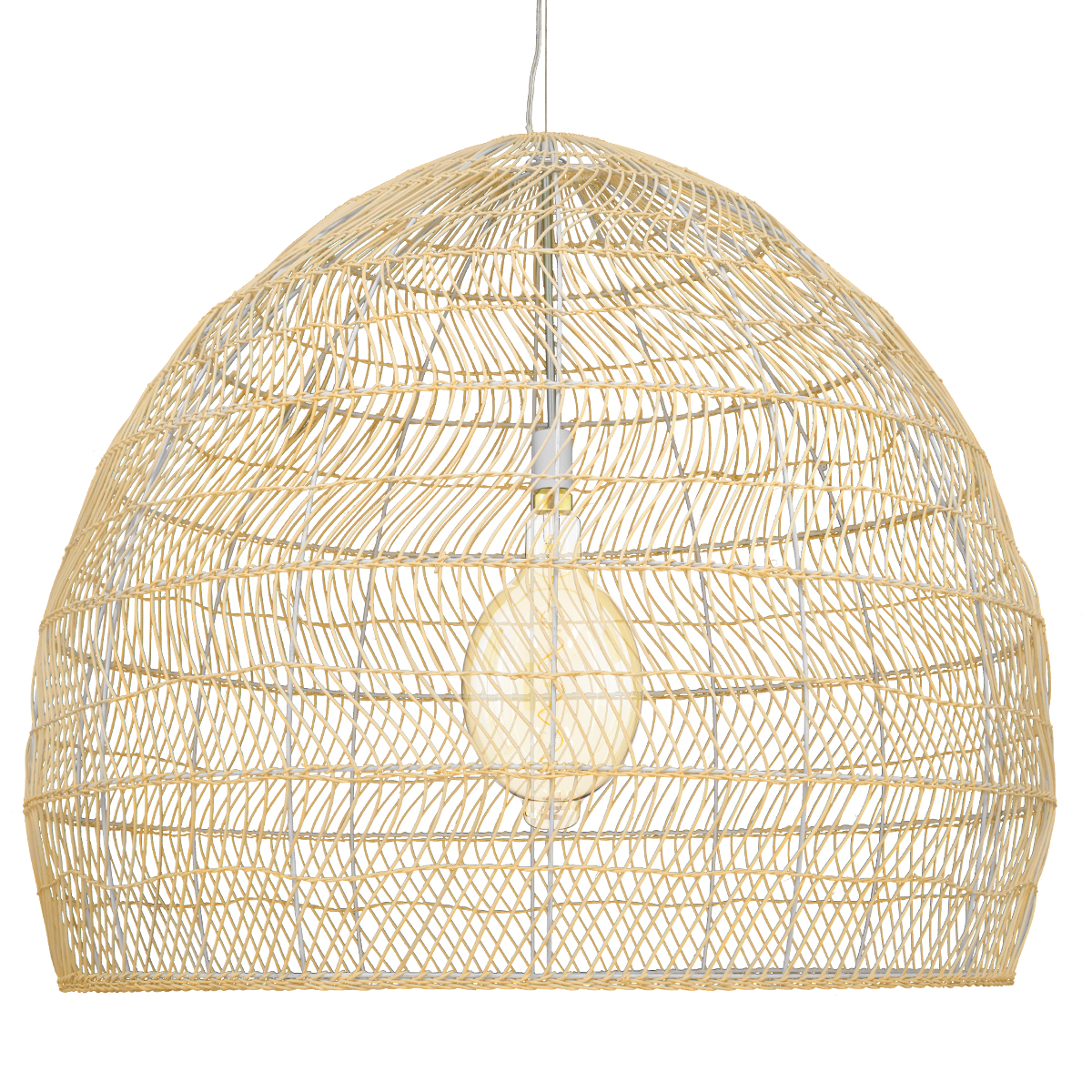 LEDTM® MALIBU 00974 Boho Κρεμαστό Φωτιστικό Οροφής με Ντουί 1 x E27 AC 220-240V IP20 - Μπεζ - Μ100 x Π100 x Y86cm - Image 4