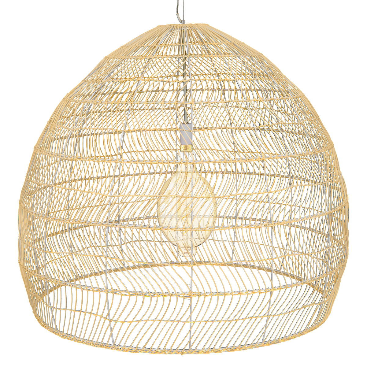 LEDTM® MALIBU 00974 Boho Κρεμαστό Φωτιστικό Οροφής με Ντουί 1 x E27 AC 220-240V IP20 - Μπεζ - Μ100 x Π100 x Y86cm - Image 5