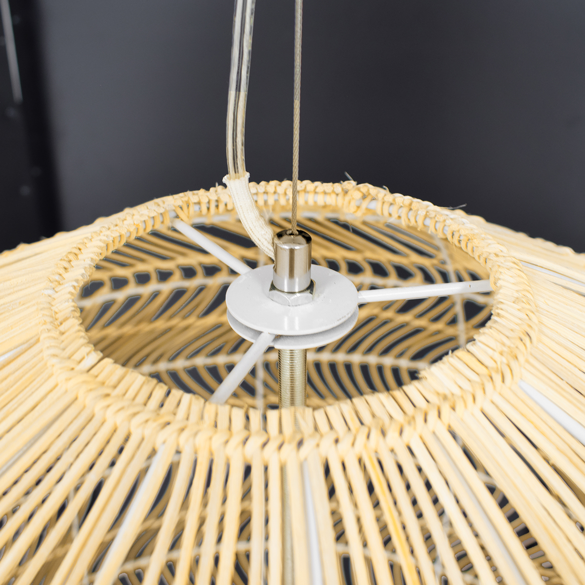 LEDTM® MALIBU 00974 Boho Κρεμαστό Φωτιστικό Οροφής με Ντουί 1 x E27 AC 220-240V IP20 - Μπεζ - Μ100 x Π100 x Y86cm - Image 6