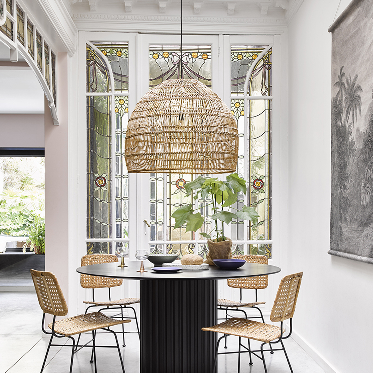LEDTM® MALIBU 00974 Boho Κρεμαστό Φωτιστικό Οροφής με Ντουί 1 x E27 AC 220-240V IP20 - Μπεζ - Μ100 x Π100 x Y86cm - Image 9