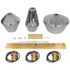 LEDTM® AMARIS 00975 Μοντέρνο Κρεμαστό Φωτιστικό Οροφής με Ντουί 3 x E27 AC 220-240V IP20 - Χρυσό & Ασημί - Μ75 x Π30 x Υ30cm - Image 6