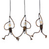LEDTM® LITTLE MAN 00979 Μοντέρνο Κρεμαστό Φωτιστικό Οροφής με Ντουί 3 x E27 AC 220-240V IP20 - Χάλκινο - Μ70 x Π10 x Υ105cm - Image 2