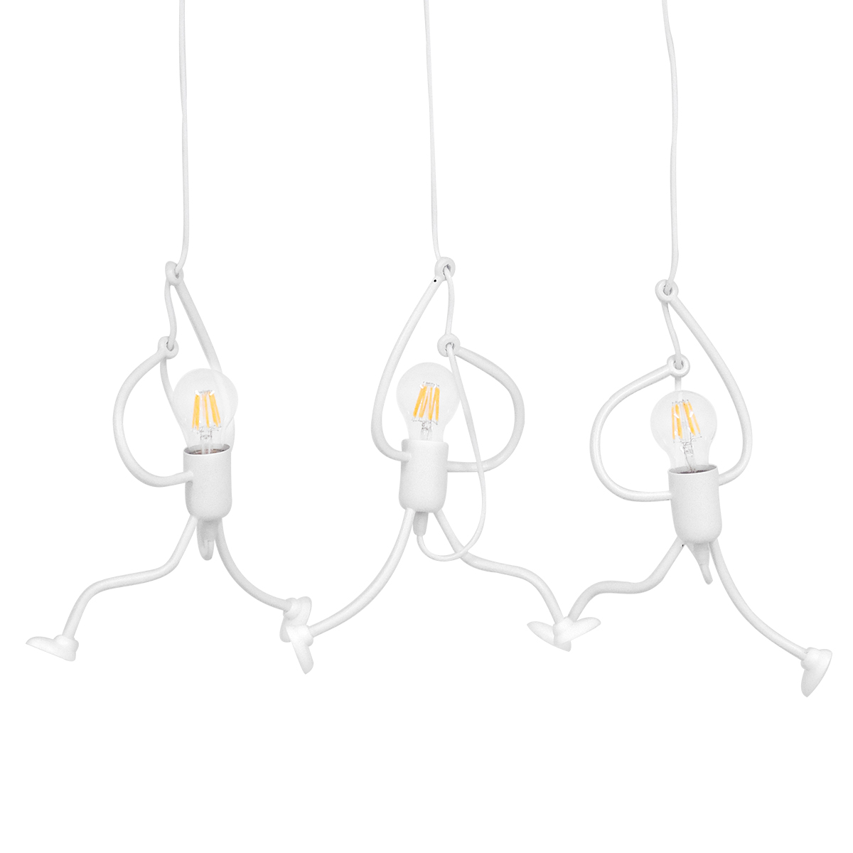 LEDTM® FIGURE 10000981 Παιδικό Κρεμαστό Φωτιστικό Οροφής με Ντουί 3 x E27 AC 220-240V IP20 - Λευκό - Μ70 x Π10 x Υ105cm - Image 2