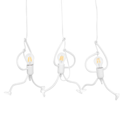 Alternative view of LEDTM® LITTLE MAN 00981 Μοντέρνο Κρεμαστό Φωτιστικό Οροφής με Ντουί 3 x E27 AC 220-240V IP20 - Λευκό - Μ70 x Π10 x Υ105cm