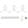 LEDTM® LITTLE MAN 00981 Μοντέρνο Κρεμαστό Φωτιστικό Οροφής με Ντουί 3 x E27 AC 220-240V IP20 - Λευκό - Μ70 x Π10 x Υ105cm - Image 7