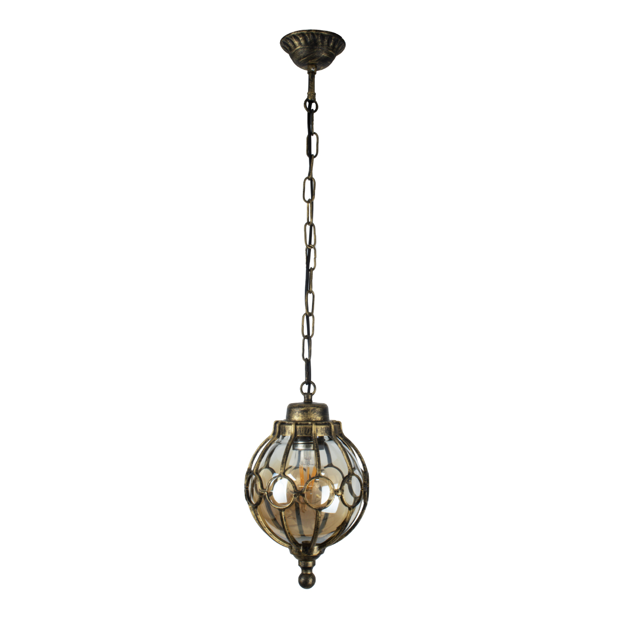 LEDTM® ETOILE 00988 Vintage Κρεμαστό Φωτιστικό Οροφής με Ντουί 1 x E27 AC 220-240V IP20 - Μπρούτζινο Εφέ Σκουριάς & Μελί - Μ18 x Π18 x Y27cm - Image 4
