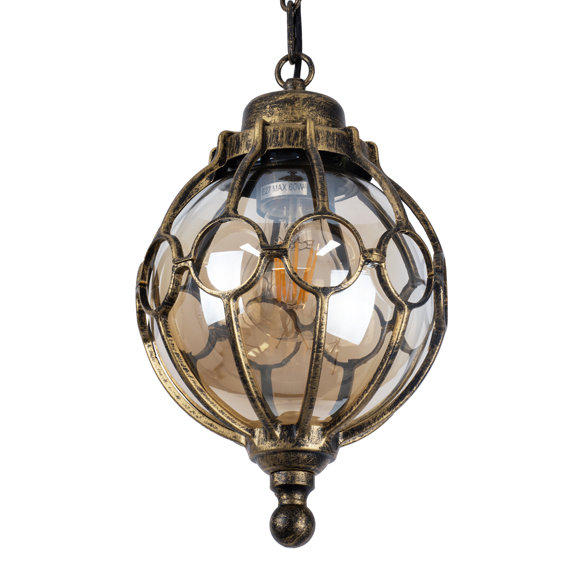 LEDTM® ETOILE 00988 Vintage Κρεμαστό Φωτιστικό Οροφής με Ντουί 1 x E27 AC 220-240V IP20 - Μπρούτζινο Εφέ Σκουριάς & Μελί - Μ18 x Π18 x Y27cm - Image 6