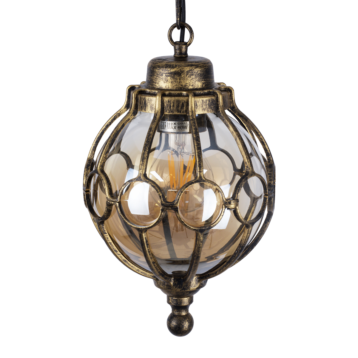 LEDTM® ETOILE 00988 Vintage Κρεμαστό Φωτιστικό Οροφής με Ντουί 1 x E27 AC 220-240V IP20 - Μπρούτζινο Εφέ Σκουριάς & Μελί - Μ18 x Π18 x Y27cm - Image 7