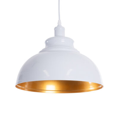 Alternative view of LEDTM® ANDY 00999 Μοντέρνο Κρεμαστό Φωτιστικό Οροφής με Ντουί 1 x E27 AC 220-240V IP20 - Λευκό & Χρυσό - Μ35 x Π35 x Υ28cm