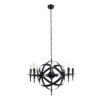 LEDTM® ESTELLE 01003 Vintage Κρεμαστό Φωτιστικό Οροφής με Ντουί 8 x E14 AC 220-240V IP20 - Μαύρο - Μ65 x Π65 x Y50cm - Image 4