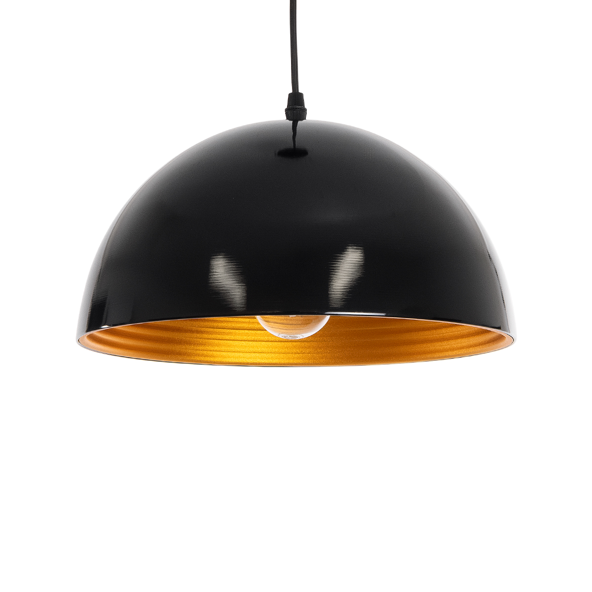 LEDTM® MEDEA 01004 Μοντέρνο Κρεμαστό Φωτιστικό Οροφής με Ντουί 1 x E27 AC 220-240V IP20 - Μαύρο & Χρυσό - Μ30 x Π30 x Υ16cm - Image 2