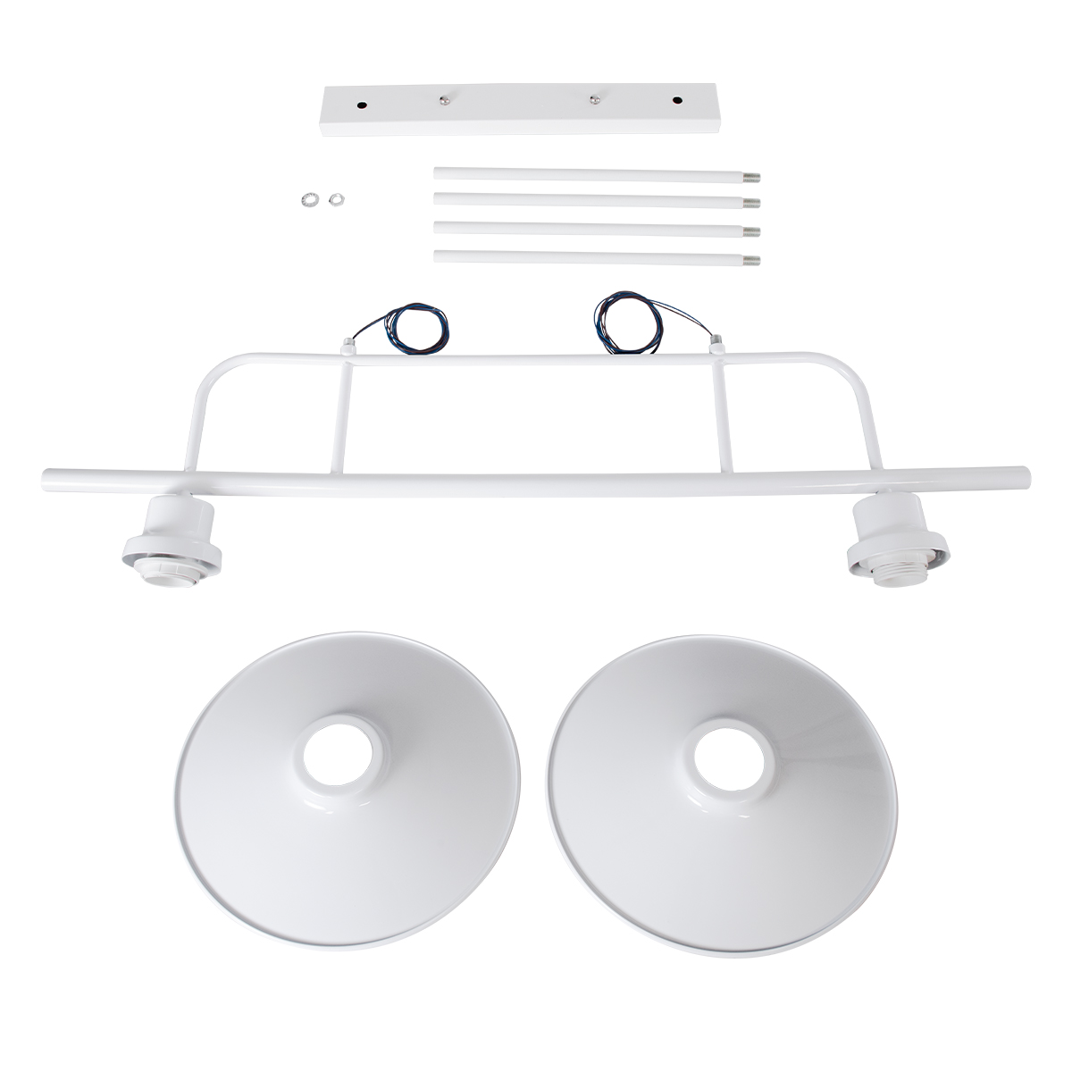 LEDTM® REGAL 01008 Vintage Φωτιστικό Οροφής με Ντουί 2 x E27 AC 220-240V IP20 - Λευκό - Μ80 x Π26 x Υ82cm - Image 12