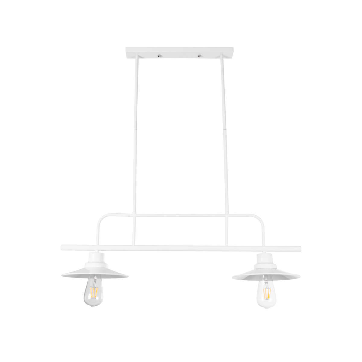 LEDTM® REGAL 01008 Vintage Φωτιστικό Οροφής με Ντουί 2 x E27 AC 220-240V IP20 - Λευκό - Μ80 x Π26 x Υ82cm - Image 2
