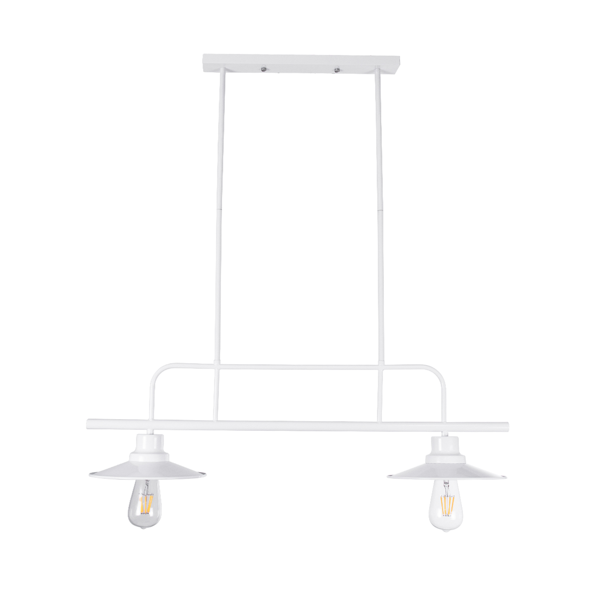 LEDTM® REGAL 01008 Vintage Φωτιστικό Οροφής με Ντουί 2 x E27 AC 220-240V IP20 - Λευκό - Μ80 x Π26 x Υ82cm - Image 4