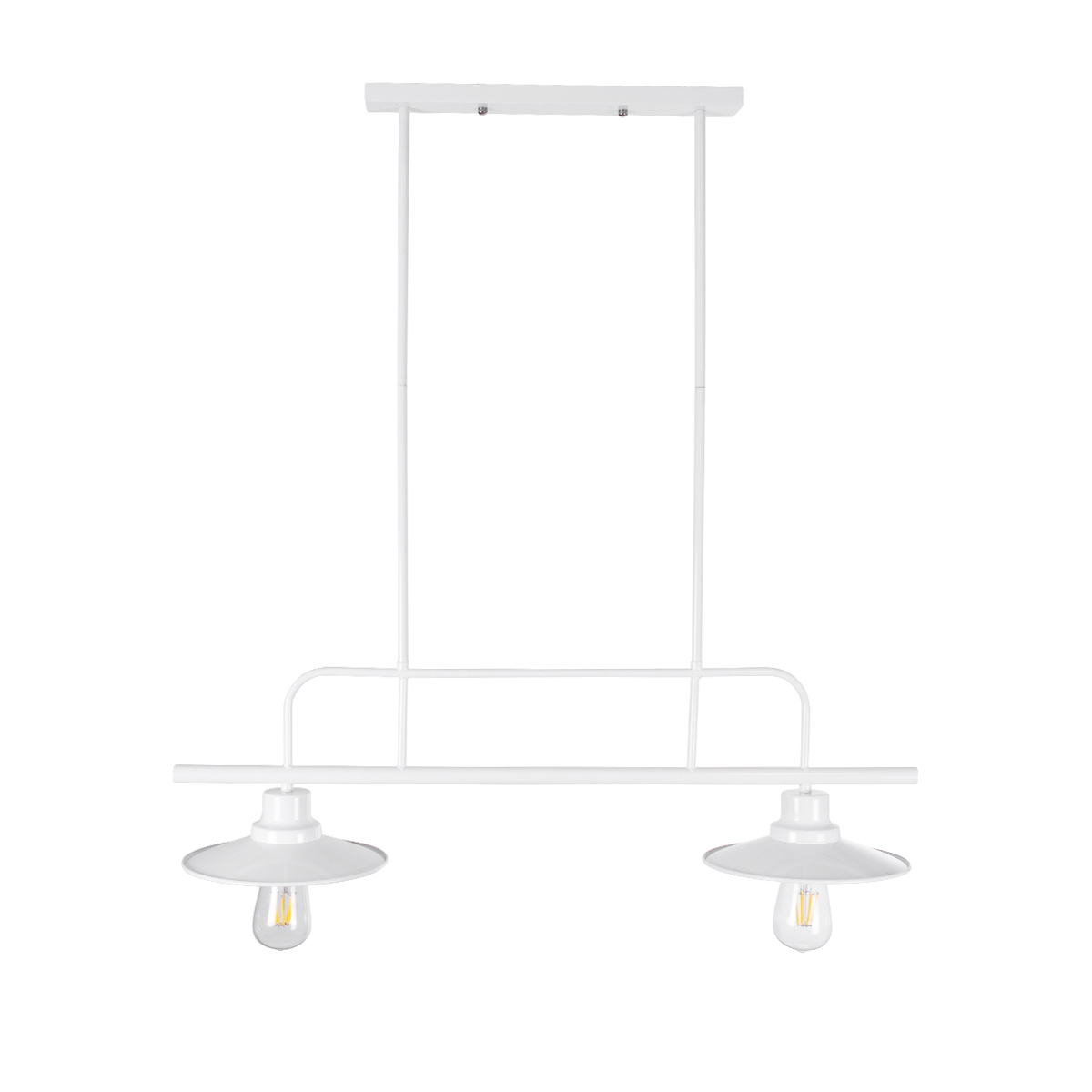 LEDTM® REGAL 01008 Vintage Φωτιστικό Οροφής με Ντουί 2 x E27 AC 220-240V IP20 - Λευκό - Μ80 x Π26 x Υ82cm - Image 5