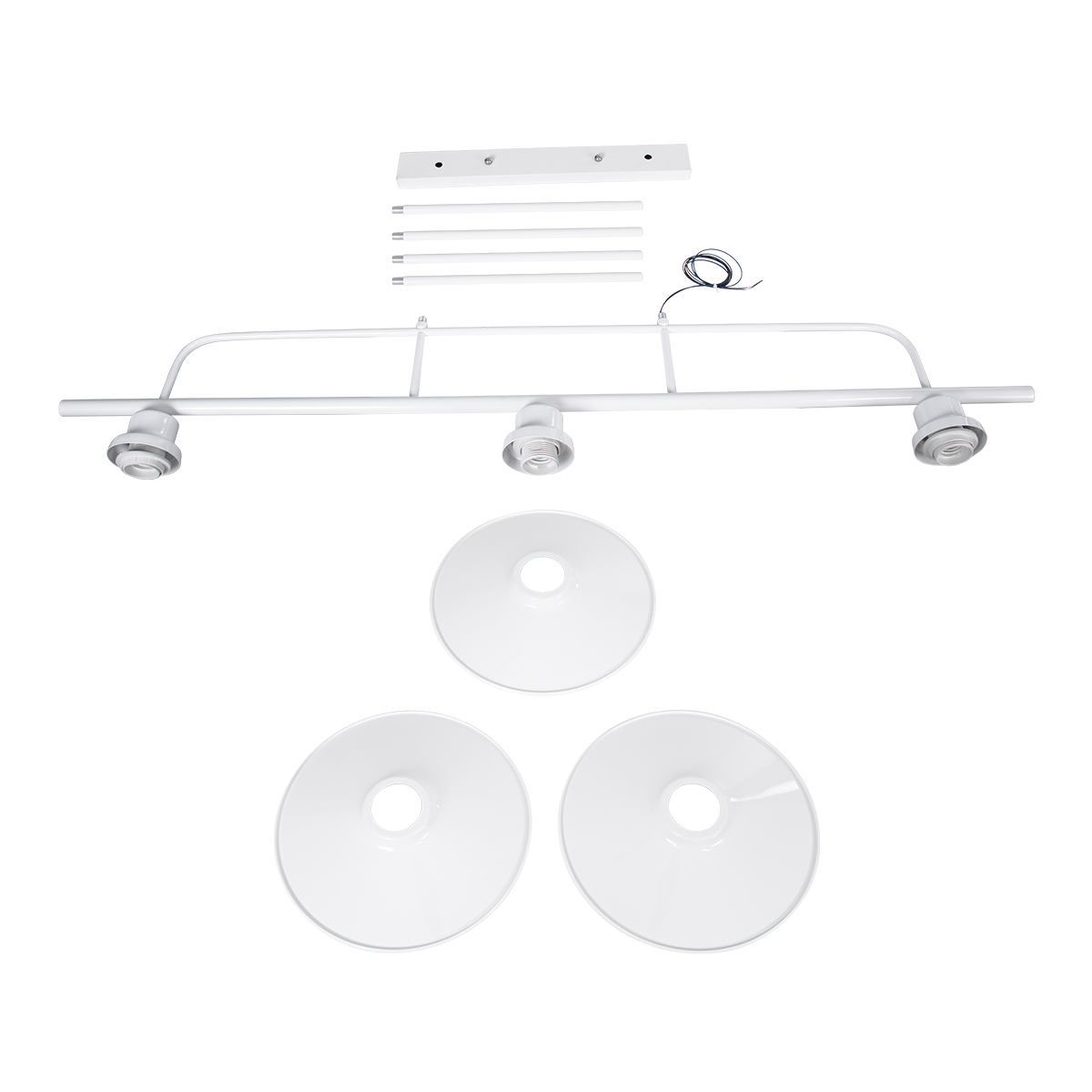 LEDTM® REGAL 01010 Vintage Φωτιστικό Οροφής με Ντουί 3 x E27 AC 220-240V IP20 - Λευκό - Μ110 x Π26 x Υ75cm - Image 12