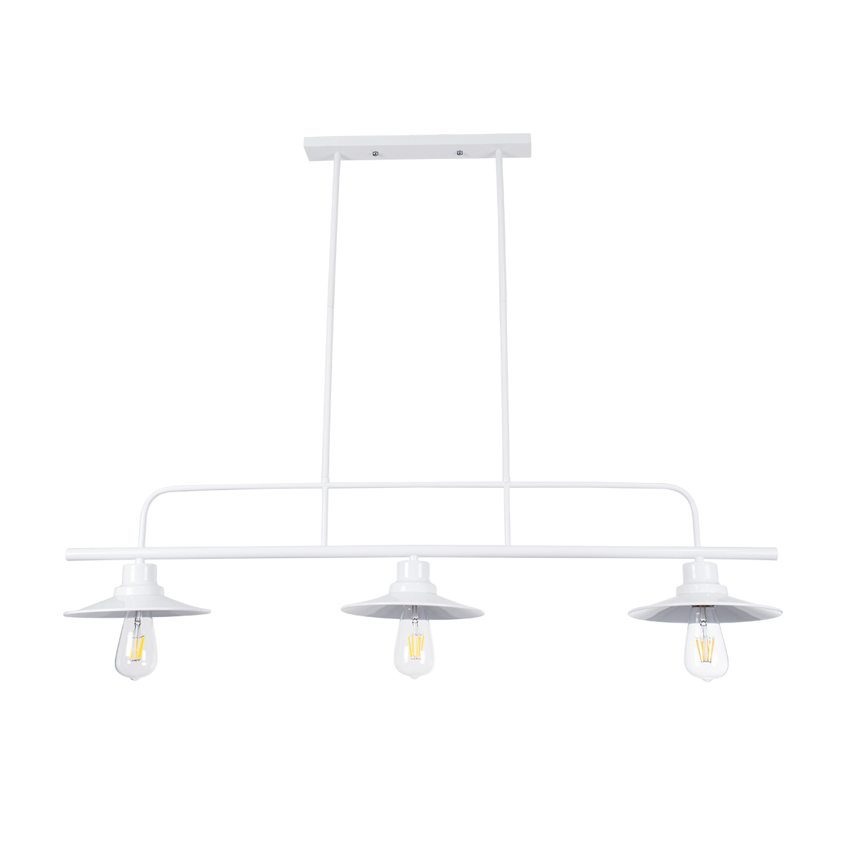 LEDTM® REGAL 01010 Vintage Φωτιστικό Οροφής με Ντουί 3 x E27 AC 220-240V IP20 - Λευκό - Μ110 x Π26 x Υ75cm - Image 2
