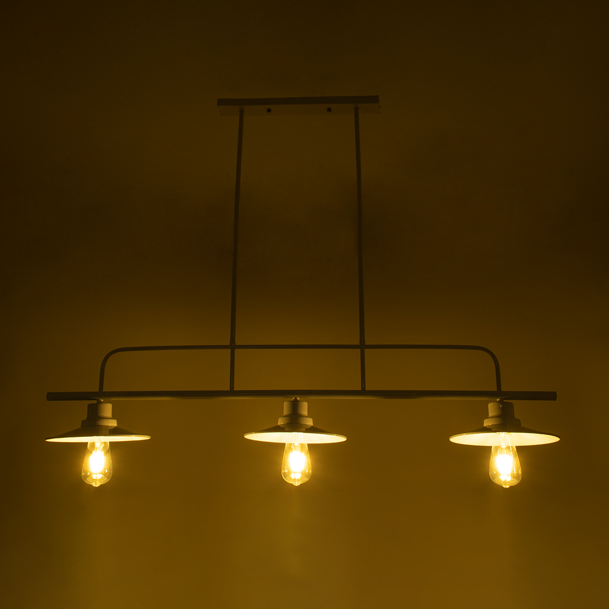 LEDTM® REGAL 01010 Vintage Φωτιστικό Οροφής με Ντουί 3 x E27 AC 220-240V IP20 - Λευκό - Μ110 x Π26 x Υ75cm - Image 3