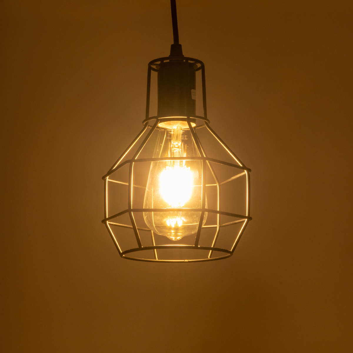 LEDTM® CAGE 01017 Vintage Κρεμαστό Φωτιστικό Οροφής με Ντουί 1 x E27 AC 220-240V IP20 - Μαύρο - Μ15 x Π15 x Υ20cm - Image 3