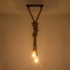 LEDTM® ROPE 01019 Boho Κρεμαστό Φωτιστικό Οροφής με Ντουί 2 x E27 AC 220-240V IP20 - Μπεζ - Μ38 x Π3.5 x Υ200cm - Image 2