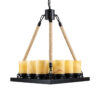 LEDTM® DOME 10001021 Vintage Κρεμαστό Φωτιστικό Οροφής με Ντουί 9 x E27 AC 220-240V IP20 - Μπεζ & Μαύρο - Μ68 x Π60 x Υ50cm - Image 5