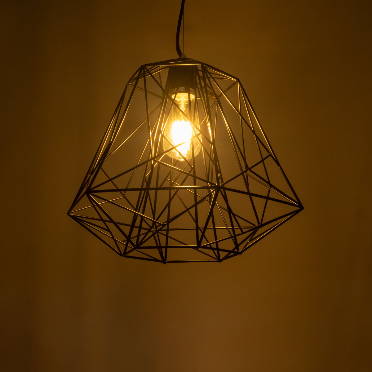 LEDTM® GRID 01022 Vintage Κρεμαστό Φωτιστικό Οροφής με Ντουί 1 x E27 AC 220-240V IP20 - Μαύρο - Μ40 x Π40 x Υ33cm - Image 3