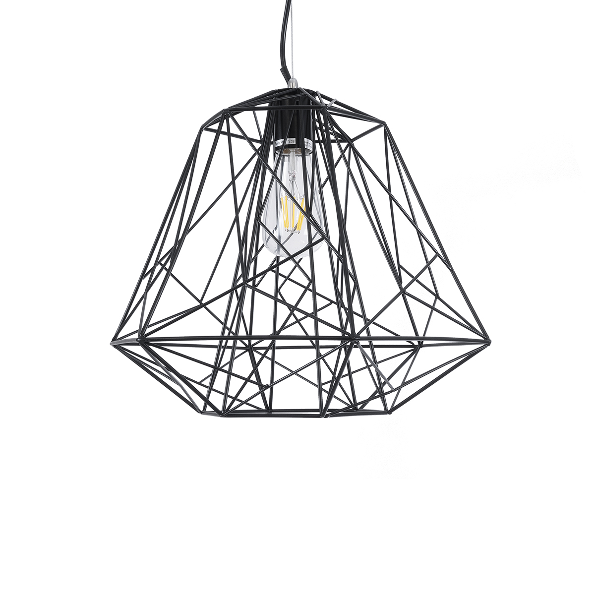 LEDTM® GRID 01022 Vintage Κρεμαστό Φωτιστικό Οροφής με Ντουί 1 x E27 AC 220-240V IP20 - Μαύρο - Μ40 x Π40 x Υ33cm - Image 5