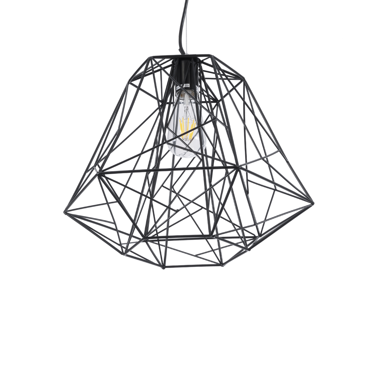 LEDTM® GRID 01022 Vintage Κρεμαστό Φωτιστικό Οροφής με Ντουί 1 x E27 AC 220-240V IP20 - Μαύρο - Μ40 x Π40 x Υ33cm - Image 6