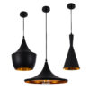 LEDTM® SHANGHAI 01025 Μοντέρνο Κρεμαστό Φωτιστικό Οροφής με Ντουί 3 x E27 AC 220-240V IP20 - Μαύρο & Χρυσό - Μ79.5 x Π79.5 x Υ38cm - Σετ 3 Τεμαχίων - Image 6