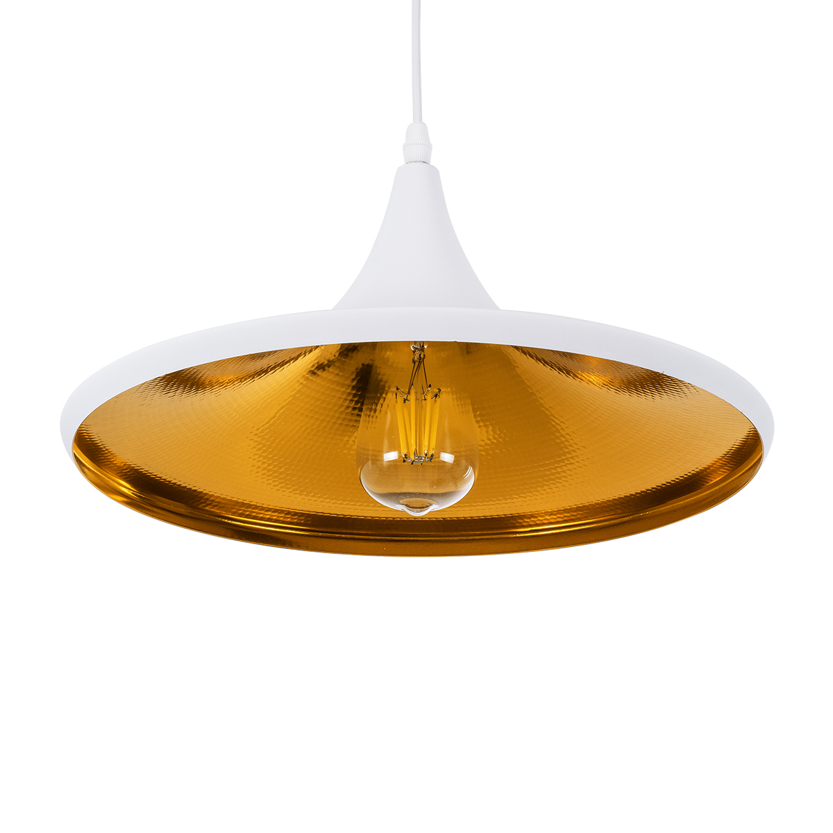 LEDTM® SHANGHAI 01026-B Μοντέρνο Κρεμαστό Φωτιστικό Οροφής με Ντουί 1 x E27 AC 220-240V IP20 - Λευκό & Χρυσό - Μ37 x Π37 x Υ17cm - Image 6