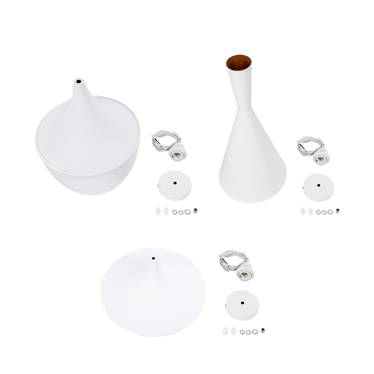 LEDTM® SHANGHAI 01026 Μοντέρνο Κρεμαστό Φωτιστικό Οροφής με Ντουί 3 x E27 AC 220-240V IP20 - Λευκό & Χρυσό - Μ79.5 x Π79.5 x Υ38cm - Σετ 3 Τεμαχίων - Image 15