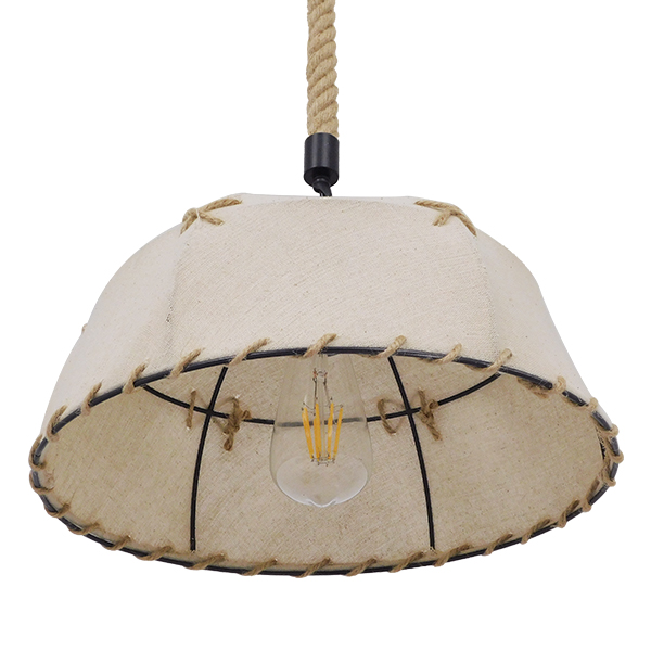 LEDTM® ANTOINETTE 01028 Vintage Κρεμαστό Φωτιστικό Οροφής με Ντουί 1 x E27 AC 220-240V IP20 - Μπεζ - Μ35 x Π35 x Υ20cm - Image 6