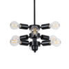 LEDTM® DELIR 01035 Μοντέρνο Φωτιστικό Οροφής με Ντουί 9 x E27 AC 220-240V IP20 - Μαύρο - Μ24 x Π24 x Υ23cm - Image 5